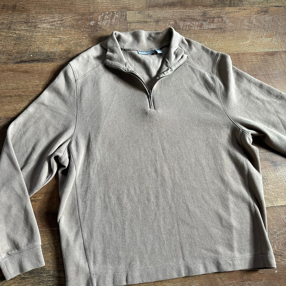 Men's Madison Brown Zip Up Sweater L